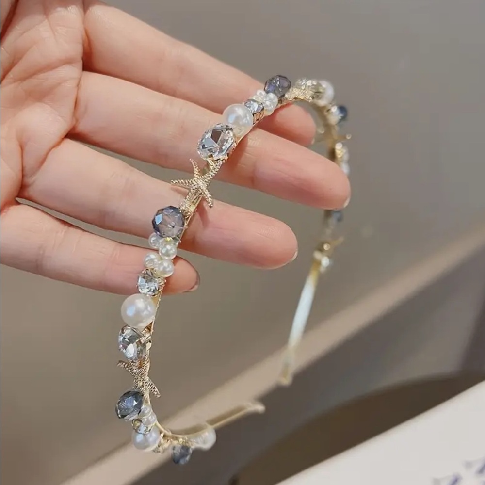 💖 3/$30 💖 Starfish Pearl & Rhinestone Headband